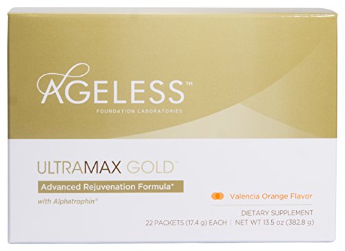 AGELESS: UltraMAX Gold Effervescent Powder - Valencia Orange Flavor, 22 packets