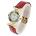 Glass Of Venice Murano Glass Millefiori Watch with Leather Band - Red Multicolor