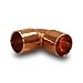 Supply Giant DDMO0012 90 Degree Short radius elbow fitting, 1/2, Copper