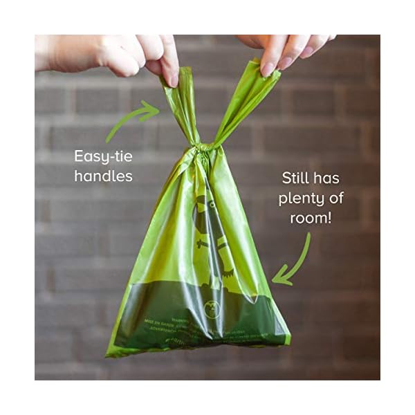 Earth Rated Dog Poop Bags with Handles, Easy Tie and Guaranteed Leakproof, Lavender Scented, 120 Handle Bags