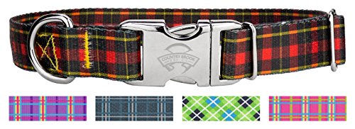 Country Brook Design 1 Inch Premium Buffalo Plaid Dog Collar - Large