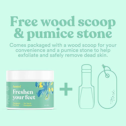 Asutra, Valentine's Gift Set–2 Items: Therapeutic Foot Soak, Tea Tree & Eucalyptus + All Natural, Anti-Fungal, Moisturizing Herbal Foot Cream