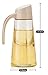 Drizom Non-Drip Glass Oil & Vinegar Container And Dispenser Bottle With Automatic Cap, Leakproof, Automatic Stopper, Precise-Pour Spout, And Non-Slip Handle，17oz(Apricot)