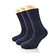 LAETAN Women's Rayon from Bamboo Dress Socks, Mid-Calf, Seamless, Soft Business Socks, Size: 6-9, Color: Navy Blue, 3 Pairs