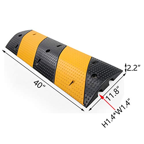 Scinotec Rubber Speed Bumps 2 Pack 2 Channel 22000Lbs Load Capacity 40