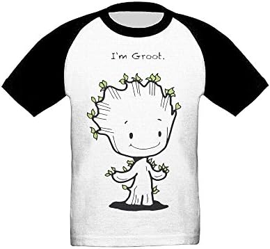 Grace Little I Am Groot New Design Boys &amp; Girls Infant 100% Cotton Tee Unisex Black