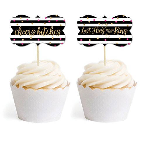Home & Garden 24 x Edible Stand Up Wafer Cake Cupcake Toppers Hen Party