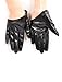 May&Maya Women's Half Palm Premium Leather Driving Gloves Black Size L