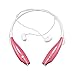 Wireless Bluetooth Sports Music Headset, with Stereo Vibration Neckband Style Earphone Headphone for Cellphones iPhone, Nokia, HTC, Samsung, LG, Moto, PC, iPad, PSP Bluetooth Devices (Pink)