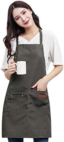 Yattafasion Cotton Simple Solid Color Canvas Apron is Dirt-Resistant and Easy to Clean