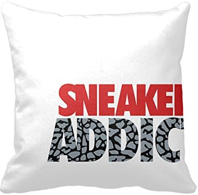 Succinct Sneaker Addict Text Cement Decorative Pillowcase 18 X 18 Pillow Cover