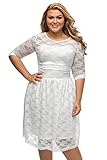 Happy Sailed Women Homecoming Lace Elegant Plus Size A-Line Midi Dresses XL-XXXL