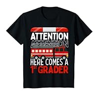 Kids First Day Of School 2022 1st Grade Firefighter ATTENTION T-Shirt