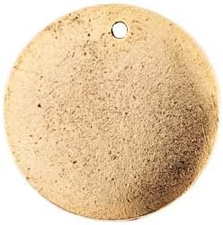 Nunn Design Antiqued Gold Plated Pewter Circle Flat Tag Pendant 21mm (1)