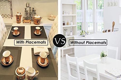 PREMIUM CARE Set of 4 Placemats for Table Heat-Resistant Skid-Proof Table Mats Dining Table Woven Stain Resistant Easy to Clean