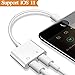Lightning Jack Audio Headphone Adapter for Apple iPhone X 8/8 Plus iPhone 7/7 Plus&ipod&ipad. Dual Earphone Audio Adaptor and Charge Converter[Control Audio+Charge+Music+Call](Support iOS 11 or Later)