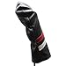 Majek Retro Golf Headcovers Black Red and White Vintage Leather Style 1 & 3 Driver and Fairway Head Cover Fits 460cc Drivers Classic Look