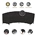 Linkool Outdoor Furniture Covers Patio Sectional Curved Couch Protector Black Waterproof Small Size 120x36x39 Inches for Half-Moon Sofa Sets