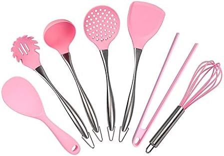 Sohxgdet Pink Silicone Cooking Tools Stainless Steel Handle Kitchenware Dinnerware Tableware Heat Resistant Kitchen Utensils Accessories Pink Spoon C Buy Online At Best Price In Uae Amazon Ae