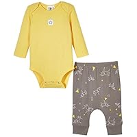 Silly Apples Baby Toddler Boys or Girls Cotton Blend Long-Sleeve Bodysuit Onesies and Outfit Pant Set (24M)