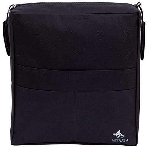 Wheelchair Accessories Bags by Astrata - Backpack Storage & Armrest Side Organizer - Lightweight Wheelchairs Rollator Walker Bag - Organizers and Storage Travel Items (Black)