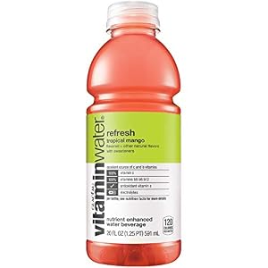 Image of vitaminwater refresh electrolyte enhanced water w/ vitamins, tropical mango drink, 20 Fl Oz