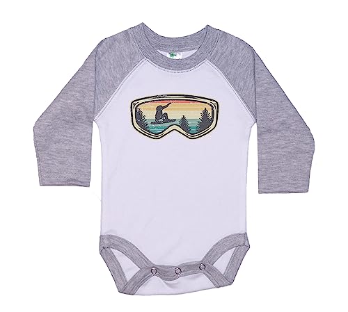 Ebenezer Fire Snowboard Goggles/Baby Skiing Onesie/Sublimation/Infant Bodysuit/Mountain Romper