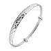 Merdia S990 Sterling Silver Flowers Bangle Bracelet Polish Adjustable Bangle for Women [Jewelry]