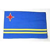 AZ FLAG - Aruba Flag - 3x5 Ft - Light Polyester Aruban Banner with Two Brass Eyelets - Fade Resistant - Vivid Colors - 3' x 5' Feet - 150x90 Cm