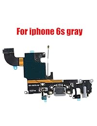 Conector USB Lightning de carga y conector para auriculares + cable de micrófono Flex + antena celular de repuesto para iPhone 7 4,7" (todos los portadores) (negro)