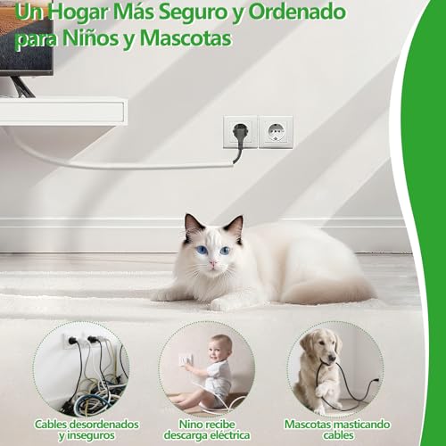 NZNDWYT Canaletas para Cables Pared 5M - Cubre Cables de Suelo,Protector de Cable sobre Piso,Canaleta con Fondo Autoadhesivo,Esconder Cable para Teatro,Taller,Almacén