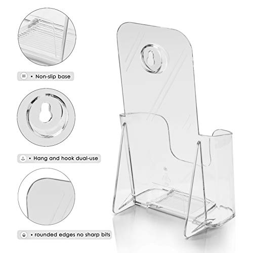 image for MaxGear 6 Pack Premium Trifold 4-Inch Wide Acrylic Brochure Holder Wal