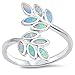 CHOOSE YOUR COLOR Sterling Silver Leaf Ring