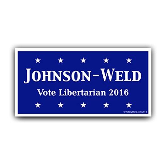 VictoryStore Yard Sign Outdoor Lawn Decorations: Johnson-Weld Vote Libertarian 2016, Size 12 inch x 24 inch, Set of 2 with Stakes