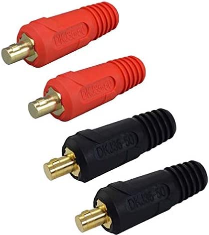 RIVERWELD TIG Welding Cable Panel Connector Plug DKJ35-50 315Amp with Red and Black Colour Dinse-Style Quick Fitting 4pcs — image 1