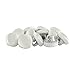 ButtonMode BU162DIV Fabric Covered Satin Trim Buttons, Metal Shank Back, Ivory, 10mm (0.39 Inch) 12-Buttons