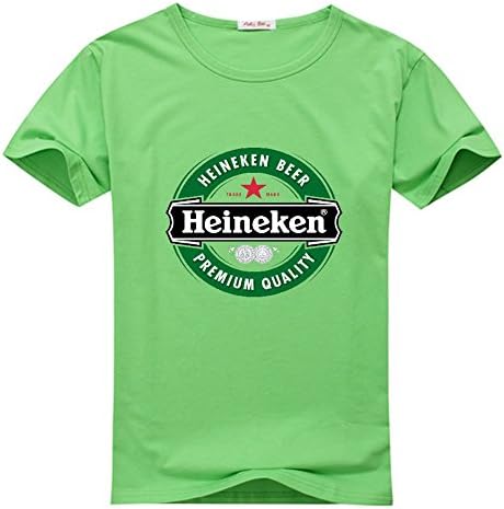 Yangshan Lin Heineken Logo men's Crew Neck Tee shirt Green X-Large