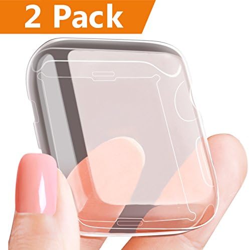 (2 Pack) For Apple Watch Screen Protector 38mm and Case, Wokeyou Flexible TPU All-around Screen Protector Coverage Protective iWatch Case for Apple Watch Series 3 and Series 2