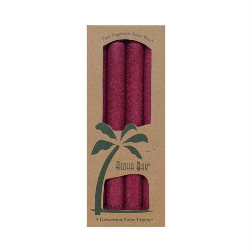 Aloha Bay Palm Tapers Burgundy - 4 Candles