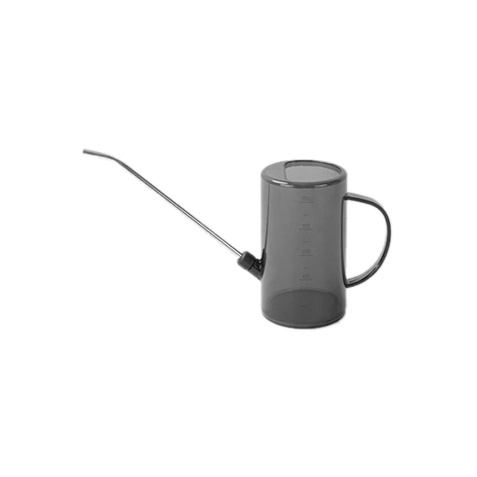 Plant Watering Can Indoor, 1L Goose Neck Watering Can Clear Plastic Watering Can with Stainless Steel Long Spout for Indoor Plants Home Office(Grey)