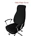 Ozzptuu Spandex Elastic Chair Cover Durable Pure Color Split Thin Section Chair Covers for Computer Office Desk (Black)