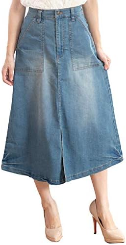 Happy Honu Women’s Stretch Denim Baker Skirt, Large Size, M – 4L