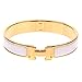 AMESON H-shaped Buckle Bracelet Bangle for Women (White-Gold)