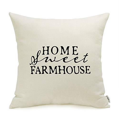 Meekio Farmhouse Decorative Throw Pillow Covers with Home Sweet