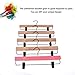 JS HANGER Pants Hanger Unfinished Wooden Grain with 2-Adjustable Clips Mark Free Tips, 10 Pack.