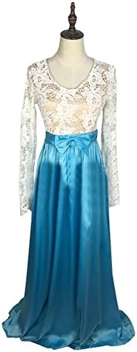 Oufeisha Womens Blue Floor Length Pearled A Line Evening Maxi Dresses 10