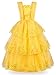 JerrisApparel Princess Belle Deluxe Ball Gown Costume for Little Girl(4T, Yellow)
