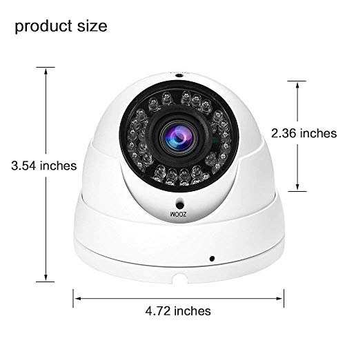 Anpviz Analog CCTV Camera 1080P HD 4-in-1(TVI/AHD/CVI/960H CVBS), 4X Manual Focus/Zoom Analog Camera 2.8-12mm Varifocal Lens, 36 IR-LEDs Dome Turret Security Camera for Indoor and Outdoor