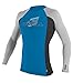 O'Neill Wetsuits UV Sun Protection Mens Skins Long Sleeve Crew Sun Shirt Rash Guard, Brite Blue/Black/Lunar, Large