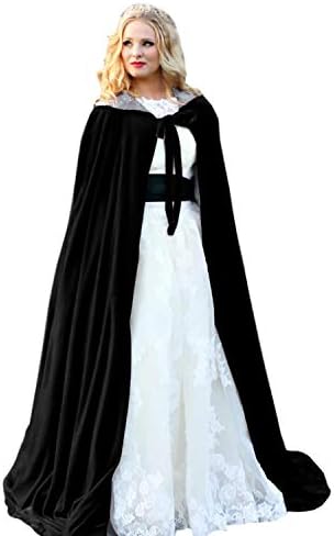 Burgundy Womens Wraps Elegant Velvet Hooded Wedding Cloak Winter Long Cape